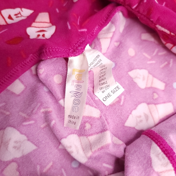 LuLaRoe Leggings Women's One Size 2-10 Ice Cream Theme Pink - Picture 4 of 6